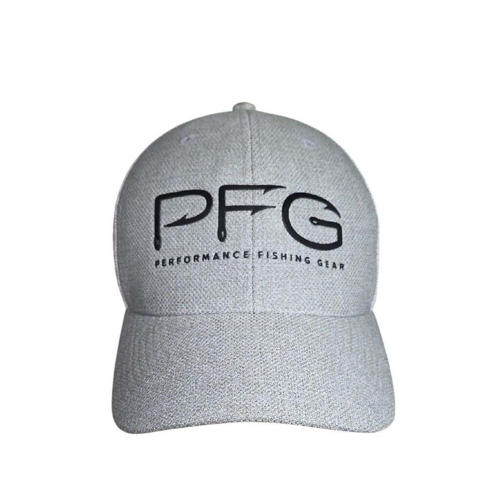 PFG Performance Fishing Gear Gray and White Hat Adjustable Strap